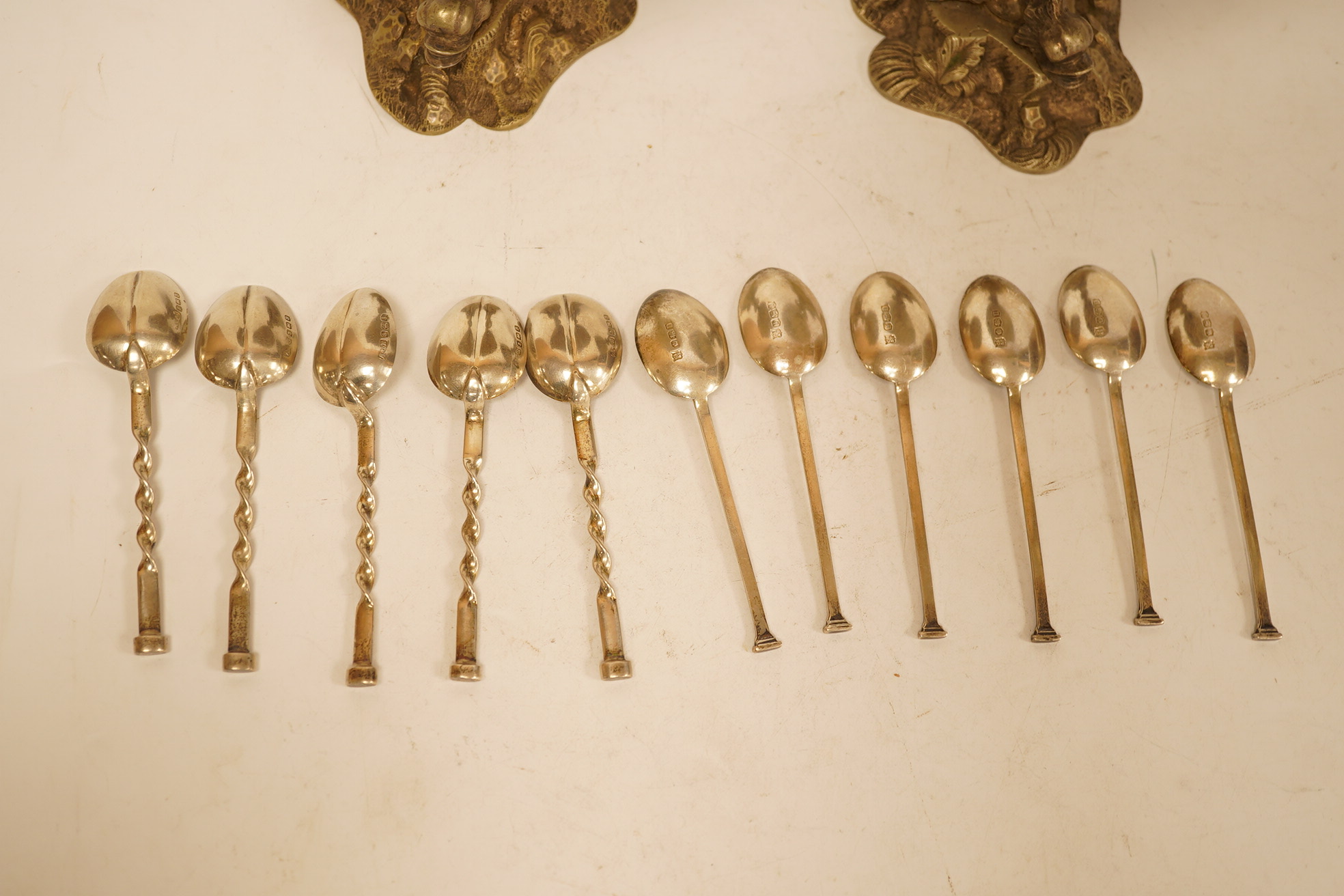 A pair of silver-plated shell sweetmeat dishes, 13cm